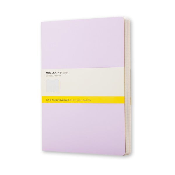 Set 3 notebook, Moleskine Cahier Pastel, XL,  hârtie matematică