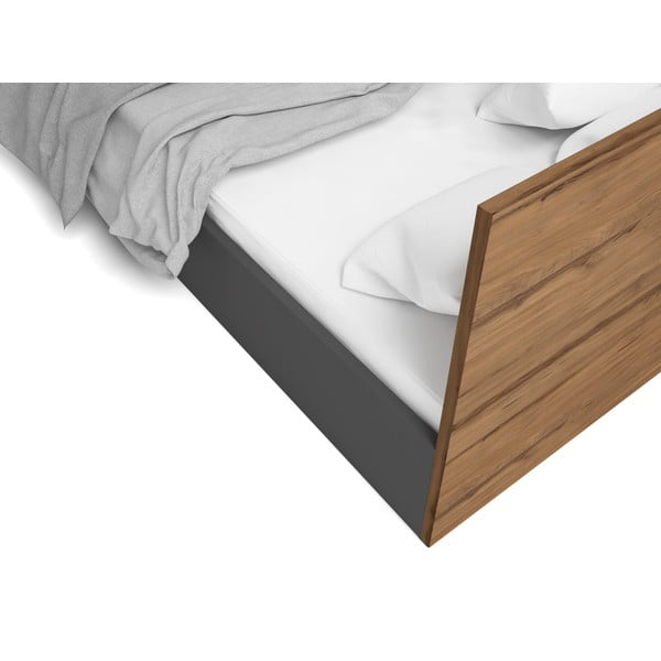 Pat dublu negru cu spațiu de depozitare și somieră 160x200 cm Malta - Marckeric-image-3