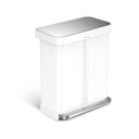Coș de gunoi alb cu pedală din oțel 58 l – simplehuman