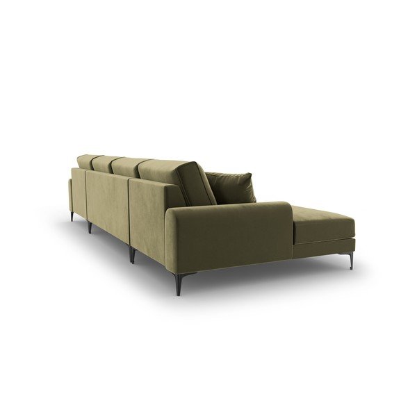 Canapea în formă de U din catifea Mazzini Sofas Madara, verde-image-3