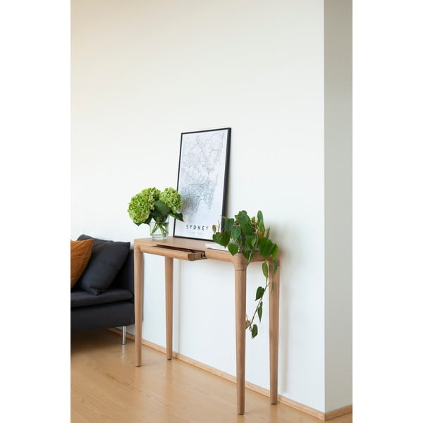 Masă consolă în culoare naturală din lemn masiv de stejar 12x110 cm Heart'n'Soul – UMAGE-image-3