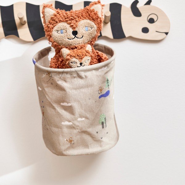 Coșuri de jucării pentru copii bej 2 buc. din material textil ø 18x22 cm Foxy – OYOY Mini-image-1