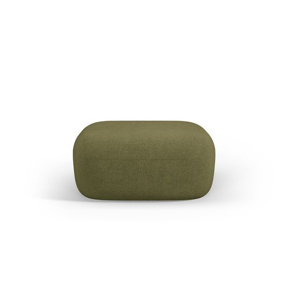 Puf verde cu tapițerie din țesătură bouclé Jenny – Micadoni -image-1