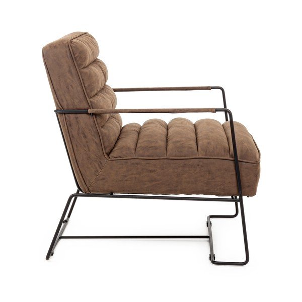 Fotoliu maro cu tapițerie din imitație de piele Brianna – Bizzotto-image-3