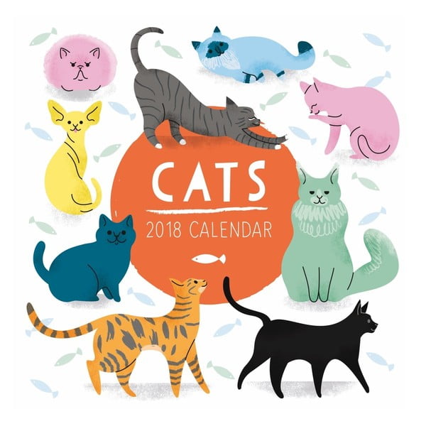 Calendar perete pentru anul 2018 Portico Designs Cats