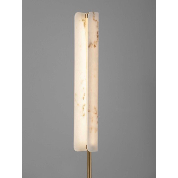 Lampadar crem/alămiu LED cu aspect de marmură (înălțime 160 cm) Aider – Nova Luce-image-2