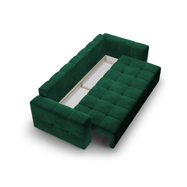 Canapea extensibila din catifea Milo Casa Luca, verde-image-4