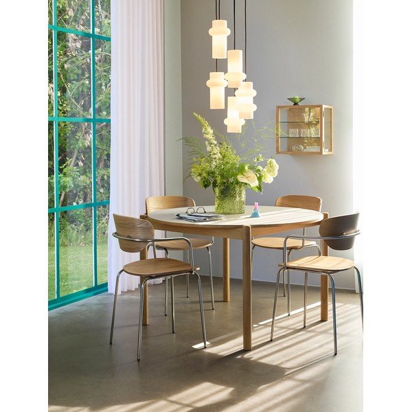 Scaun de dining în culoare naturală cu cotiere/stivuibil din metal Arch – Hübsch-image-1