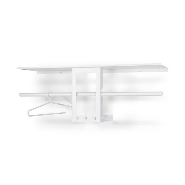 Cuier de perete alb cu raft din oțel 100 cm Luno Small – Spinder Design-image-3