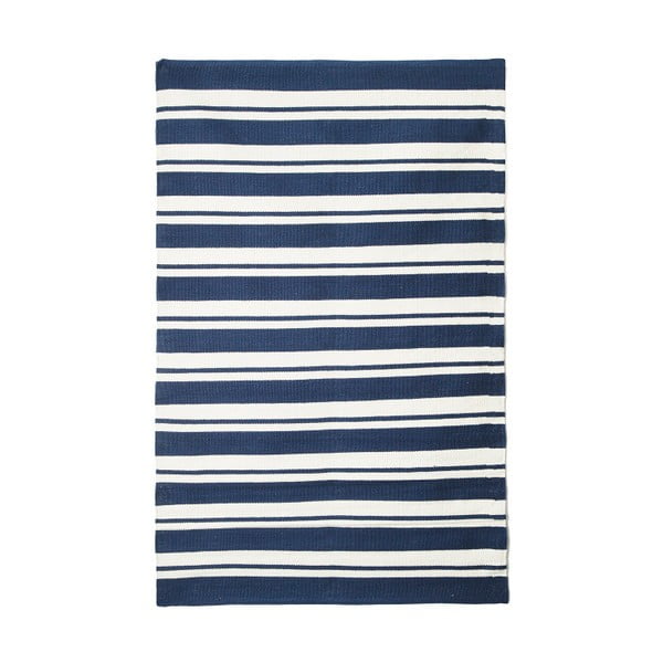 Covor, albastru-alb, TJ Serra Navy Stripes, 100 x 120 cm