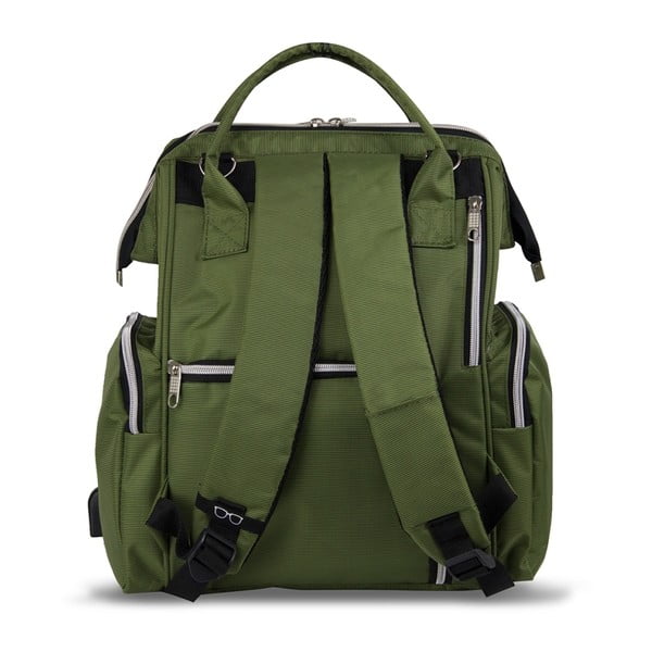 Rucsac maternitate cu port USB My Valice HAPPY MOM Baby Care, verde-image-2