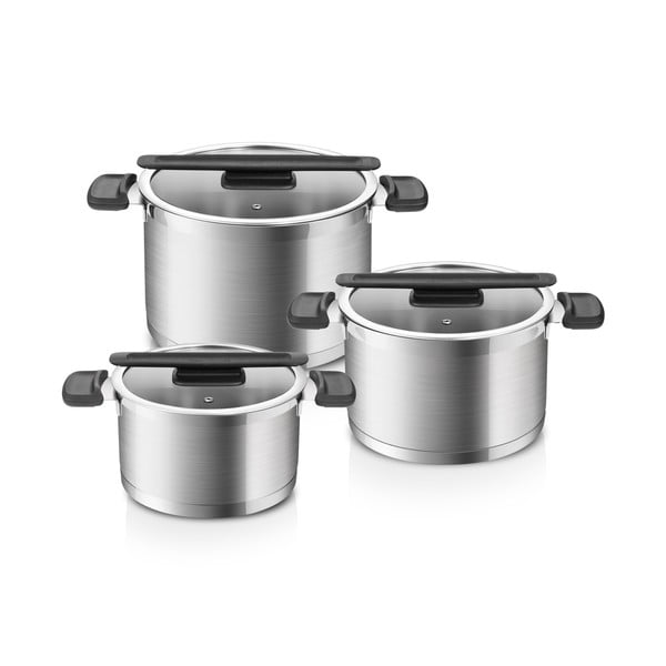 Set de vase pentru gătit 6 buc. din oțel inoxidabil Compact – Tescoma