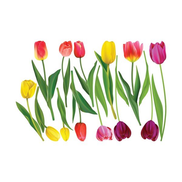 Set autocolante pentru perete Ambiance Colorful Tulips-image-2