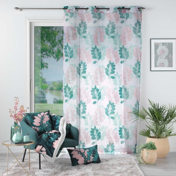 Perdea albă/verde 140x280 cm Belline – douceur d'intérieur-image-2