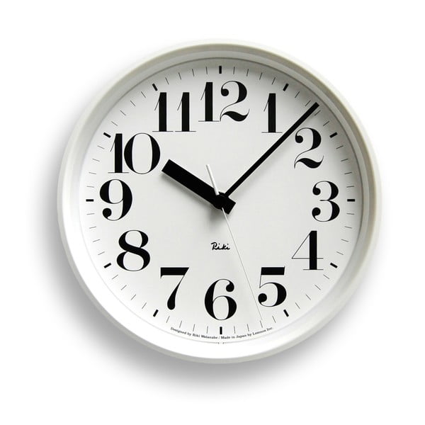Ceas de perete Lemnos Clock Riki, ⌀ 20,4 cm, alb 