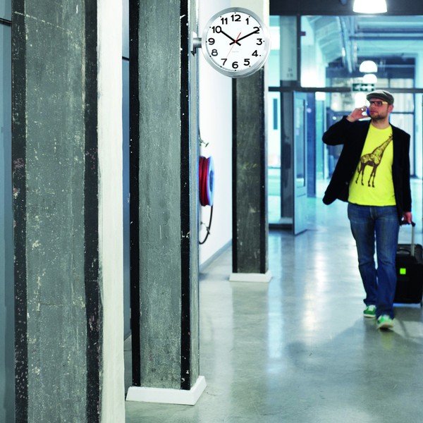 Ceas de perete cu două fețe Present Time, alb -image-1