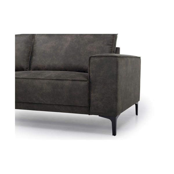 Colțar gri antracit cu tapițerie din imitație de piele (colț pe partea stângă ) Copenhagen – Scandic-image-1