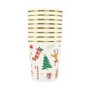 Pahare de unică folosință 8 buc. din hârtie Jolly Christmas – Meri Meri