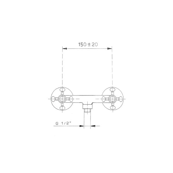 Baterie aurie pentru duș cu montare pe perete (1 ieșire) Antea – Sapho-image-1