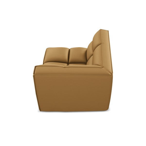 Modul pentru canapea modulară maro coniac cu tapițerie din imitație de piele Kalai – Makamii-image-3