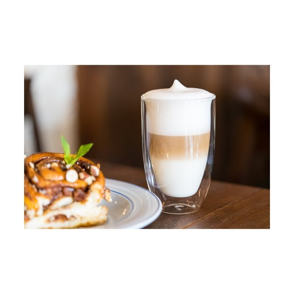 Căni 6 buc. cu perete dublu/pentru latte din sticlă 350 ml – Vialli Design-image-3