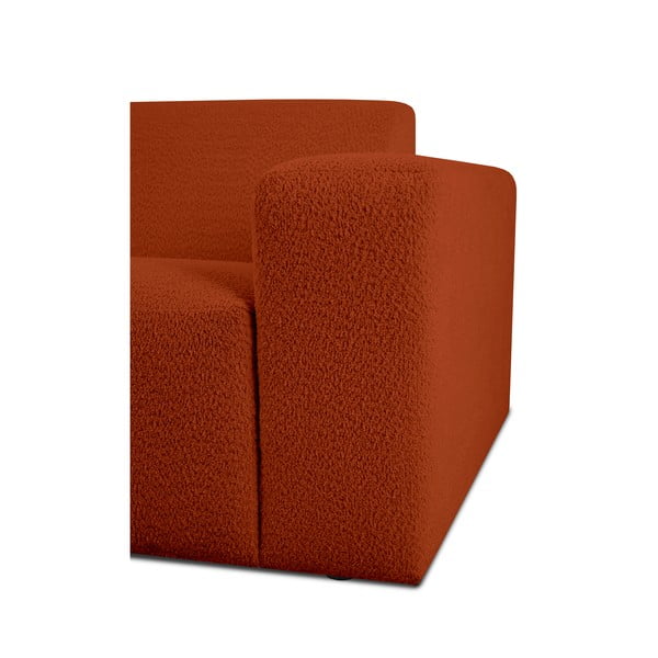 Canapea cărămizie cu tapițerie din stofă bouclé 228 cm Roxy – Scandic-image-3