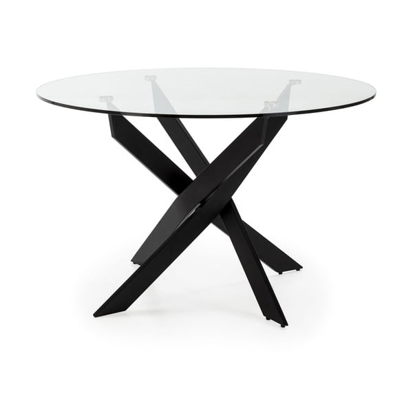 Masă de dining rotundă cu blat din sticlă 120x120 cm Ruth – Marckeric-image-3