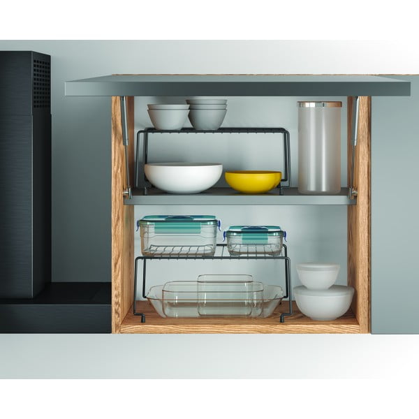 Set 2 rafturi suplimentare pentru bucătărie Metaltex Brooklyn Lava, negru-image-2