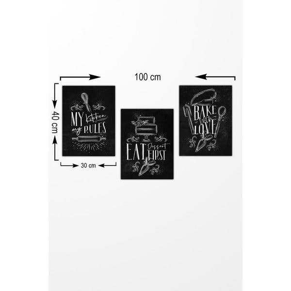 Semn 3 buc. 30x40 cm – Wallity-image-1