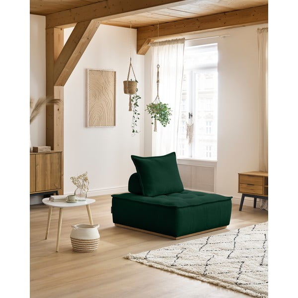 Fotoliu verde închis cu tapițerie din chenille Elisa – Bobochic Paris-image-1