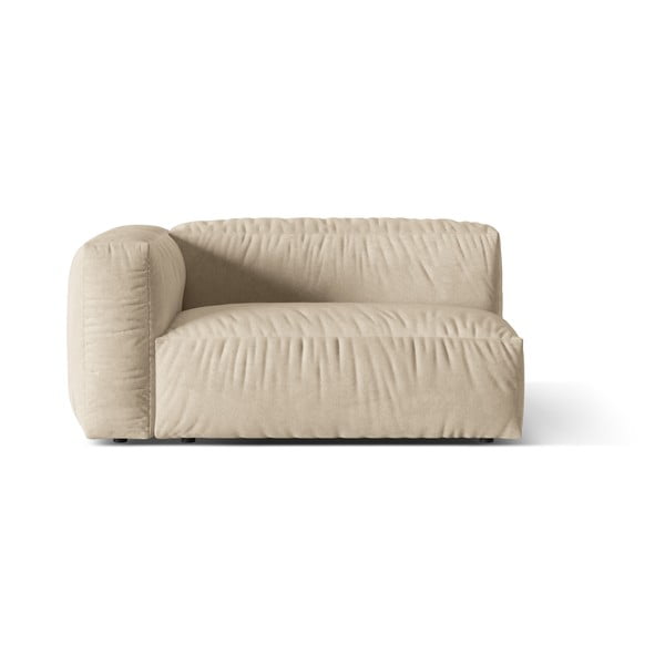 Modul pentru canapea modulară bej cu tapițerie din catifea (cu colț pe partea stângă) Martina – Micadoni