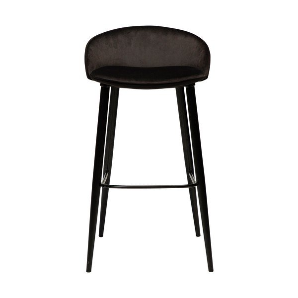 Scaun bar cu husă din catifea DAN-FORM Denmark Dual, negru, înălțime 91 cm-image-1