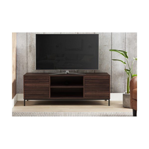 Masă TV în culoare naturală cu aspect de lemn de nuc 140x50 cm Celine - Støraa-image-3