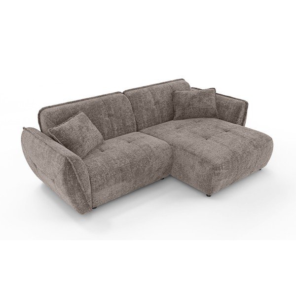 Colțar taupe cu tapițerie din chenille (cu colț pe partea dreaptă/cu șezlong) Nelia – Ropez-image-2