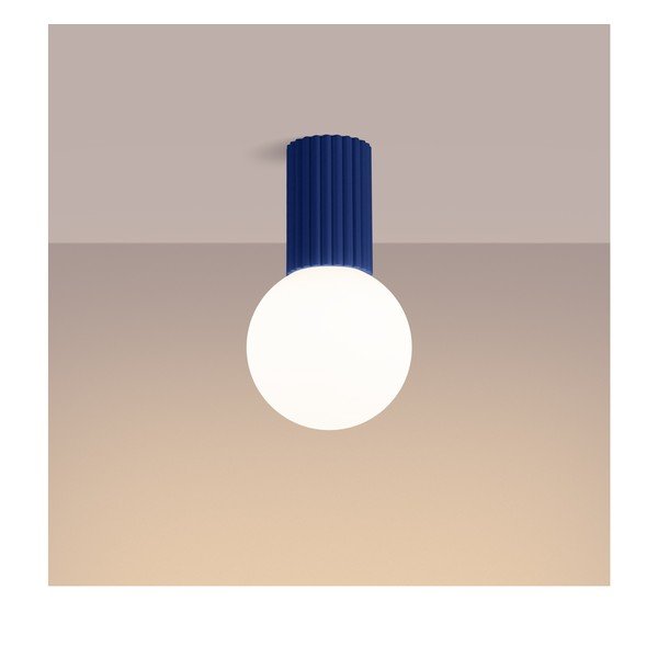 Plafonieră albastră cu abajur din sticlă ø 12 cm Orbital – Sollux-image-2