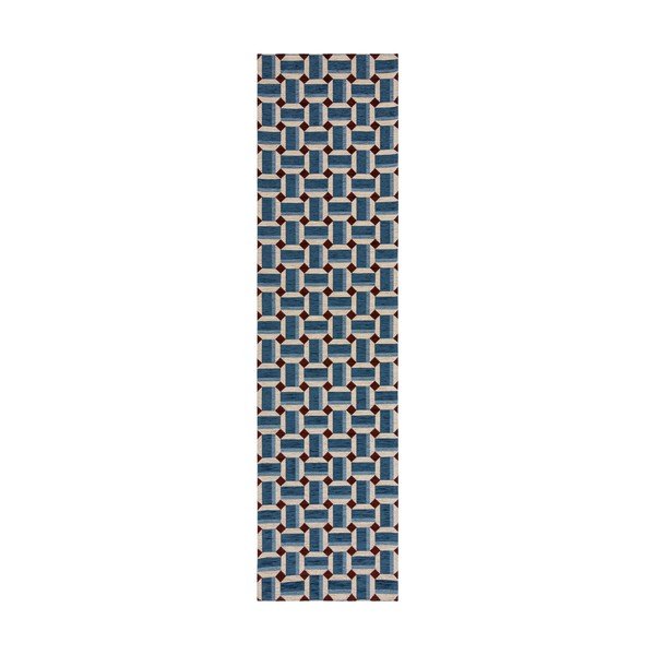 Covor tip traversă albastru 60x230 cm Lennox Geometric – Flair Rugs