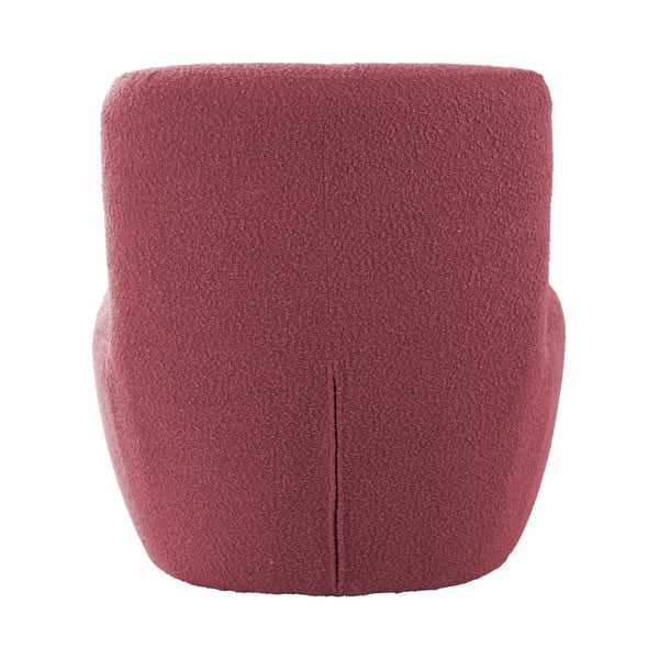 Fotoliu roz cu tapițerie din țesătură bouclé Ada – Leitmotiv-image-4