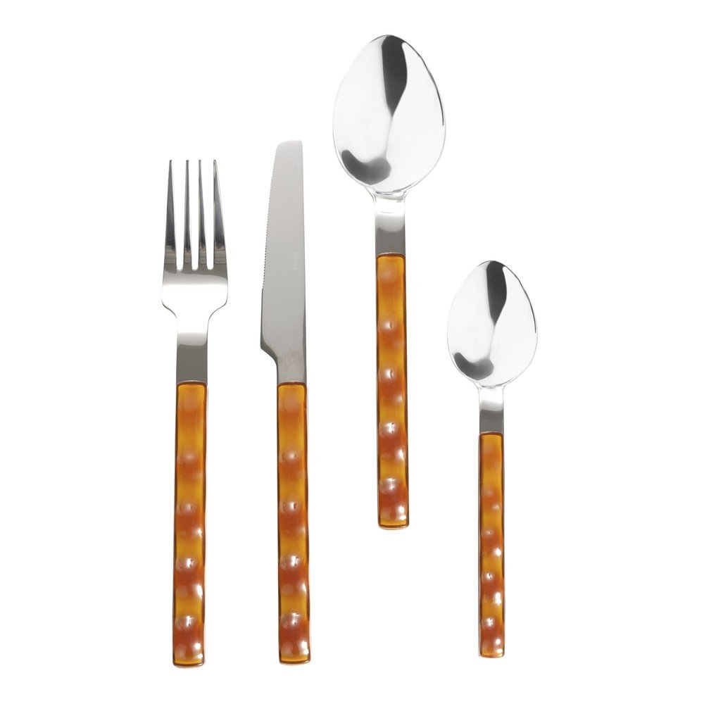 Tacâmuri argintii/chihlimbar din oțel inoxidabil 24 buc. pentru 6 persoane Bisque – Jotex