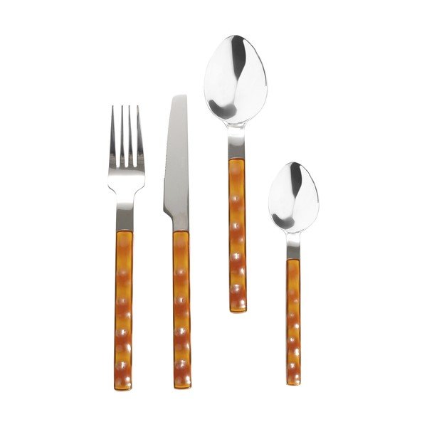Tacâmuri argintii/chihlimbar din oțel inoxidabil 24 buc. pentru 6 persoane Bisque – Jotex