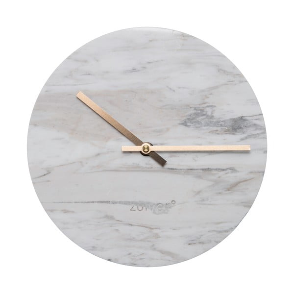 Ceas de perete din marmură Zuiver Marble Time, alb