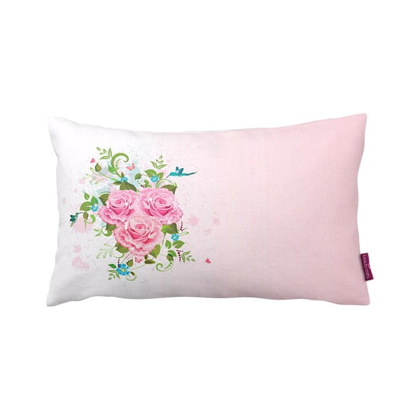 Pernă Homemania Deco Roses, 35 x 60 cm, roz-alb