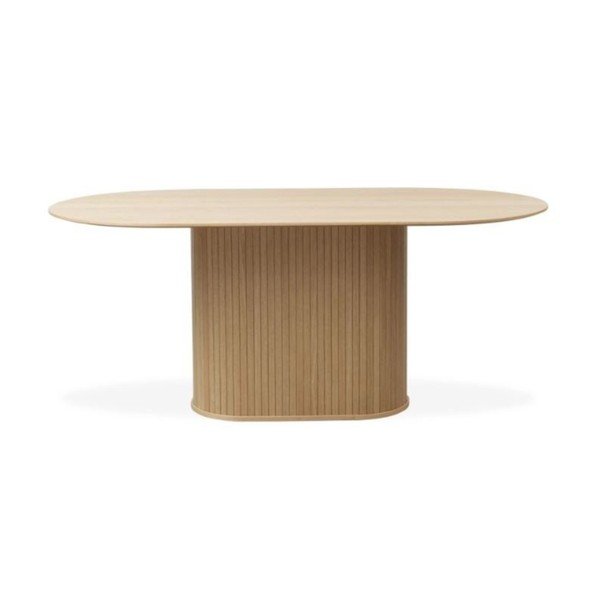 Masă de dining cu blat cu aspect de lemn de stejar 95x180 cm Nola – Unique Furniture