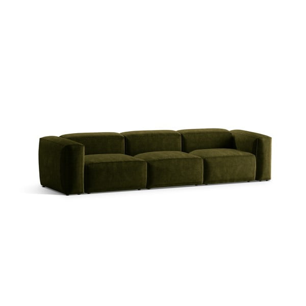 Canapea verde cu tapițerie din catifea reiată  364 cm Bergamo – Cosmopolitan Design-image-2