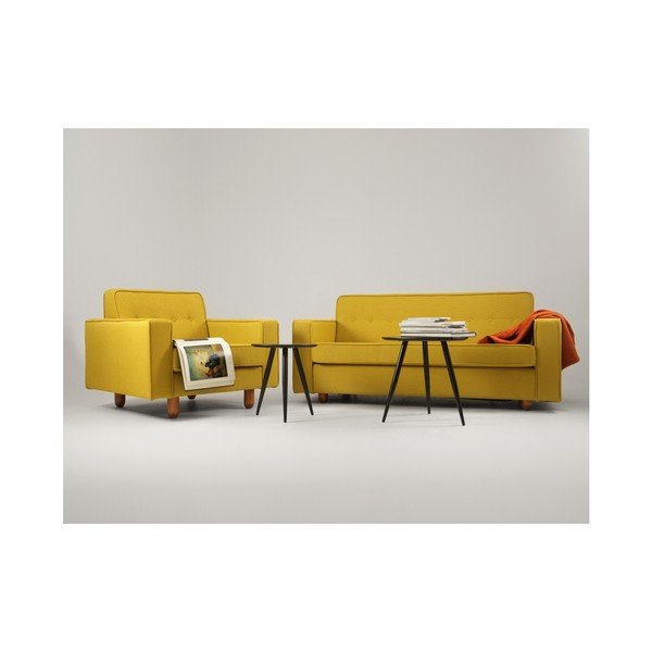 Canapea 2 locuri Custom Form Zugo, galben-image-3