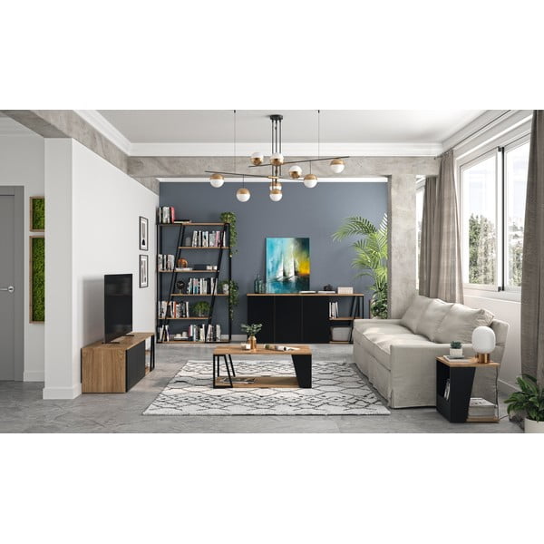 Măsuță de cafea cu blat cu aspect de lemn de nuc 40x40 cm Albi TemaHome-image-1