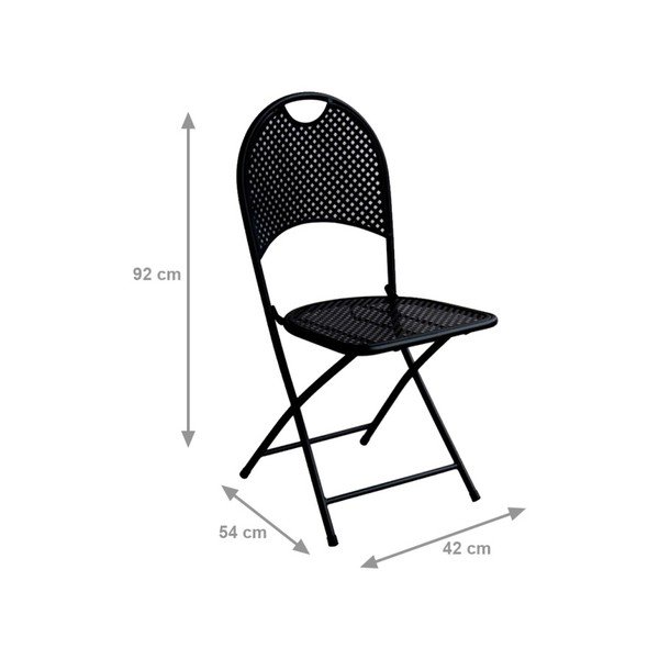 Set 2 scaune din metal Crido Consulting Iron, negru-image-2