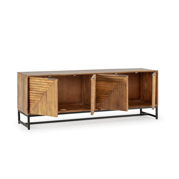 Comodă TV în culoare naturală din lemn de mango 160x58x40 cm Nereida – MOME-image-3