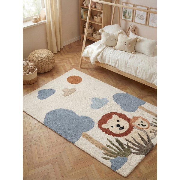 Covor pentru copii crem lavabil/țesut manual din bumbac 140x200 cm Snuggle Lionel – Hanse Home-image-1