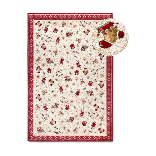 Covor roșu din amestec de bumbac 160x230 cm  cu model de Crăciun Toy's Delight Red Christmas – Villeroy&Boch