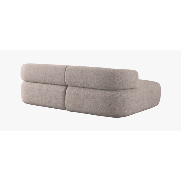 Colțar maro deschis cu tapițerie din țesătură bouclé (cu colț pe partea stângă/cu șezlong) Jenny – Micadoni -image-2